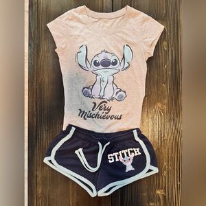 Disney pajama set (Stitch) gray and blue. Used/Good condition/Size: M(7/9)